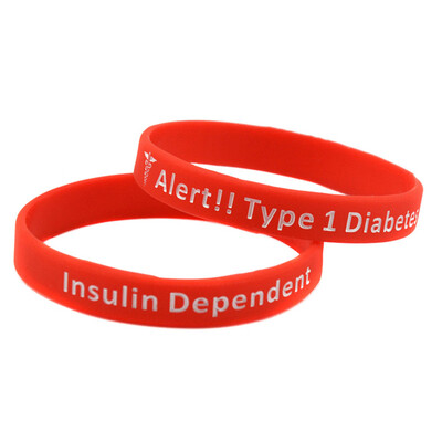 

1Pc Medical Alert Diabetic Bracelet Dependent Silicone Bangle Cuff Wristband