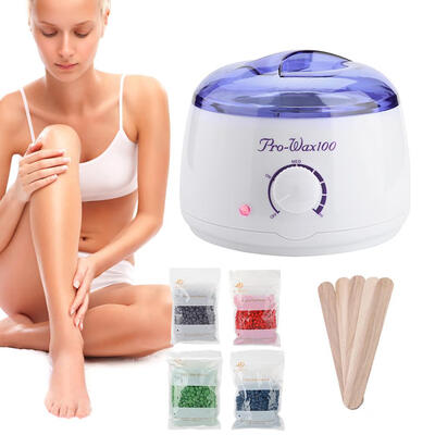 

Wax Warmer Hair Removal Kit Professional Electric Pot Heater Melts with 400g Hard Wax Beans&5Pcs Wax Applicator Sticks