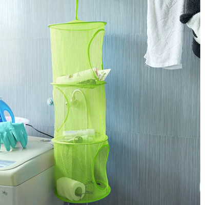 

Gobestart 3Shelf Hanging bag Storage Mesh Net Organizer Laundry Toy Towel socks Closet MHQ