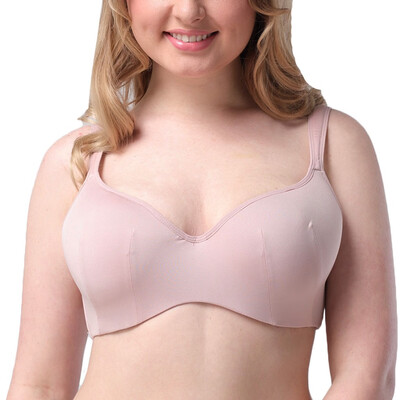 

Toponeto Fashion V-Neck Women Full Coverage Pure Color Comfort Strap Underwire Bra