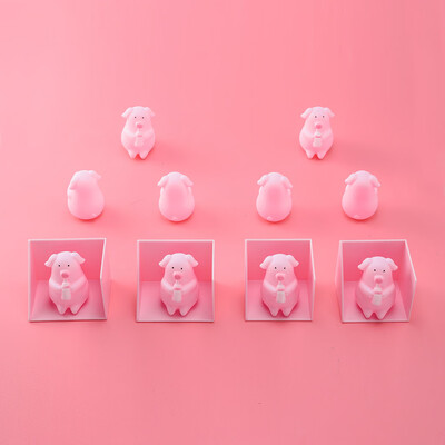 

YIWULA10pcs Cute Cartoon Pink Pig Toy Pinch It Make Whistle Decompression Toy