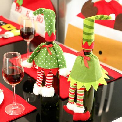 

Funny Christmas Night Wine Bottle Bag XMAS Festival Cover Table Tree Decor