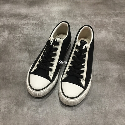 

Canvas shoes female students Korean version of ulzzang port wind plate shoes women in spring 2019 new