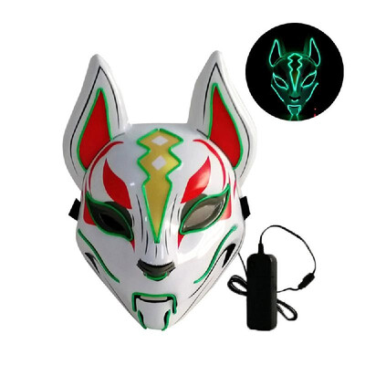 

10 Color Fox Full Face Mask Neon Lights Halloween Party Led Lampshade Dark Glowing Cosplay Mask Party Costume Mask