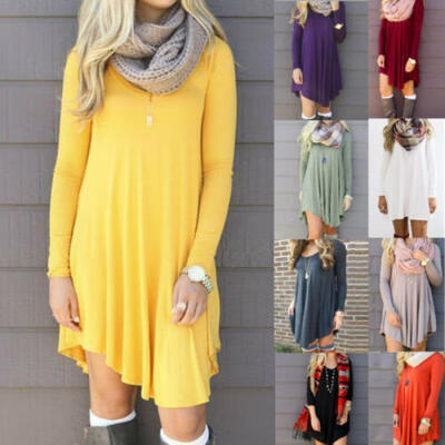 

Ladies Womens Summer Holiday Casual Long Sleeve Sundress Beach Party Midi Dress