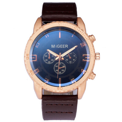 

Gobestart MIGEER High-End Fashion Mens Stainless Steel Watch Analog Alloy Quartz Watch