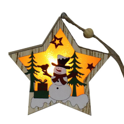 

Christmas Decorations Christmas Tree Wooden Glowing Hanging Decoration Mini Lovely Christmas Gift Wooden Luminous Pendant