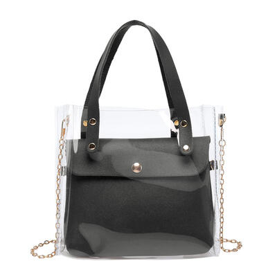 

2pcsset Clear Solid Color Shoulder Handbags Women Clutch Crossbody Bags
