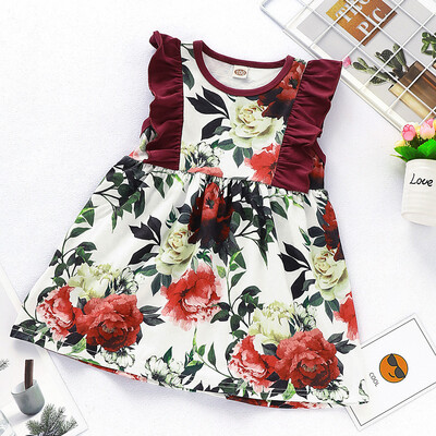

Toddler Kids Baby Girl Sleeveless Princess Ruffle Floral Dress Clothes Outfits