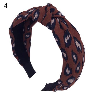 

Fashion Leopard Print Womens Headwear Twist Knotted Hair Hoop Wide Headband