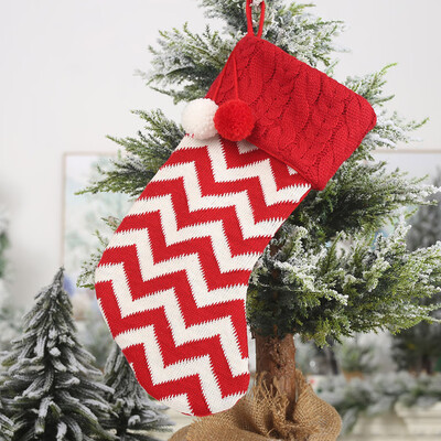 

Siaonvr Christmas Stockings Wool Socks Red And White Elk Gift Bag Jewelry Knitting