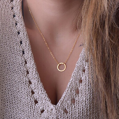 

Simple&versatile small circle necklace clavicle chain ladies necklace