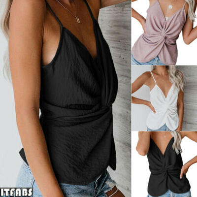 

Ladies Summer Sexy Vest Sleeveless Loose Camisole Casual V-neck Vest Top T-Shirt