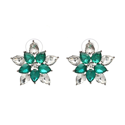 

2019 New Crystal Opal Stone Stud Earrings Sweety Flower Earrings Trendy Women Jewelry Gift for New Year 9 Colors J50058