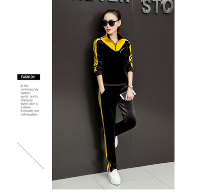 

Womens autumn winter 2018 new fashionable temperament casual autumn dress Korean version of the two-piece suit