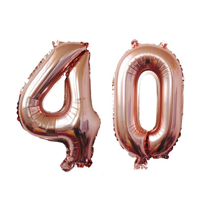

Toponeto 40 Inch Rose Gold Number Foil Digital Balloons For Birthday Party