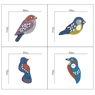 

Siaonvr 4Pcs DIY Toy The Bird 5D Diamond Painting KeyRing Key Chain Pendant Gift
