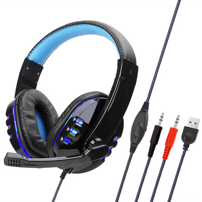 

SY733MV Wired Computer Gaming Headphones Over-ear Game Headset With Microphone AUXUSB Port Volume Control for PC