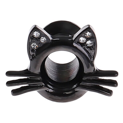 

1 Pair 6-25mm Stainless Steel Diamond Cat Style Ear Tunnels Plugs Expander Ear Piercing Flesh Tunnel