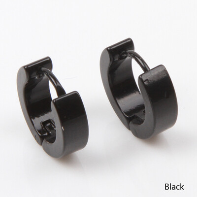 

Unisex 1Pair Stainless Steel Studs Earring Jewelry Black Blue Golden Silver