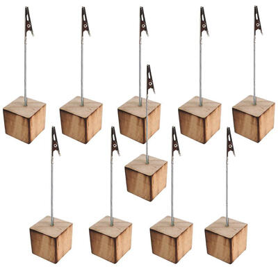 

10pcs Wooden Card Holder Stand Photo Memo Notes Clip Desktop Craft Decor