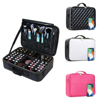 

Professional Large Makeup Bag Cosmetic Case Storage Handle Organizer Travel Kit