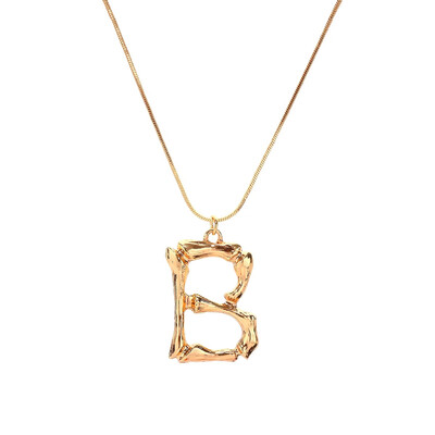 

Gold Letter Necklace Hot Fashion Vintage Jewelry Hyperbole Big English Letter Pendant Gold Chain Dangle Necklace For Women Gift