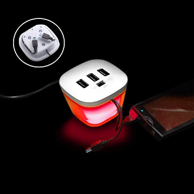 

Portable 3 Port Data Hub High Speed USB Charger USB20 Hub Plug&Play for Mac PC Cell Phone Orange