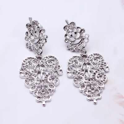 

2019 Hot Sale Women Heart Drop Earrings Girl Gift Flower Leaf Pendant Statement Earring Fashion Party Jewelry bijoux Orecchini