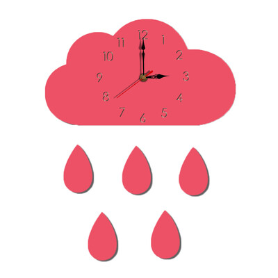 

Gobestart Nordic Style Cloud Wall Clock Silent Wooden Clock for Home Living Room