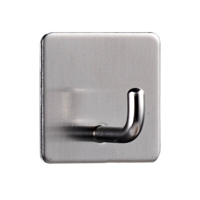 

Stainless Steel Self-Adhesive Hooks Key Rack Kitchen Hanger Wall Towel Mount