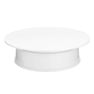 

Round White Velvet Coping Electric Motorized 360° Rotating Display Stand Turntable