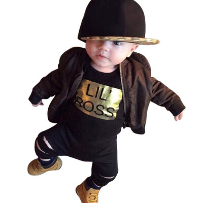 

Newborn Kids Baby Boys Outfits Clothes Letter Printing Vest TopsLong Pants Set