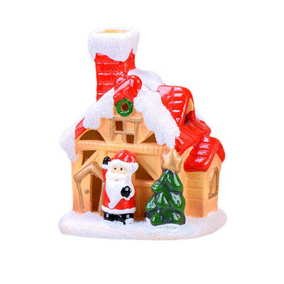 

Mini Hollow Christmas Snow House Resin Micro Landscape Holidays Moss Crafts DIY Decor Accessories Style Color Random
