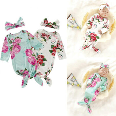 

US Swaddle Wrap Blanket Newborn Baby Infant Sleeping Bag Headband Outfit Set