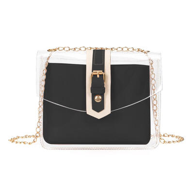 

2pcsset Transparent Shoulder Handbags Clutch PVC Women Chain Crossbody Bag