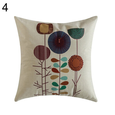 

Retro Circular Flower Linen Pillow Case Cushion Cover Sofa Bed Car Office Decor