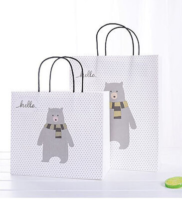 

FUNNYBUNNY Cute Animal Paper Gift Bags with Handles Storage Wrapping Bag for Shopping Party