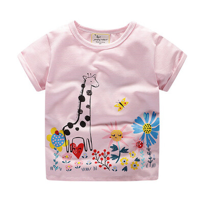 

Toddler Infant Baby Kids Girls Cartoon T-shirt Giraffe Animals Outfits Clothes
