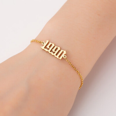 

1980-2000 Pendant Charm Bracelets Stainless Steel Chain Jewelry Gifts For Women Men Baby Child Time Past Birthday Gifts