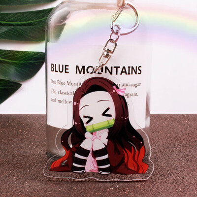 

CAR-TOBBY 1Pcs Demon Kimetsu no Yaiba Acrylic Keychain Keyring Cosplay Anime Charm
