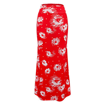 

Roseonmyhand Womens Summer Casual High Waist Flower Printed Bodycon Long Maxi Skirt
