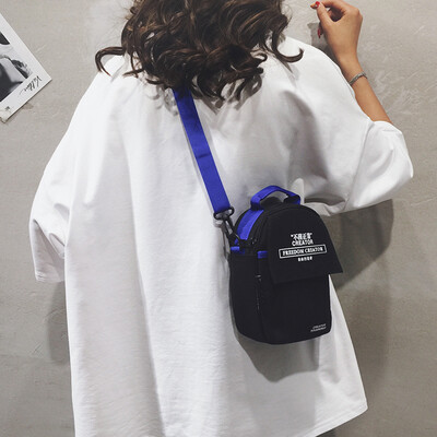 

Net red small bag female 2019 new ins personality fashion student small cloth bag Korean version of the canvas slung shoulder bag