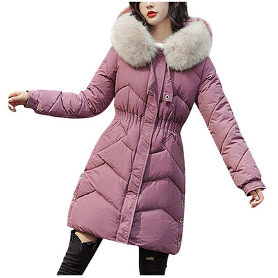 

Toponeto Fashion Women Winter Warm Cotton Hooded Winter Jacket Long-Sleeved Coat