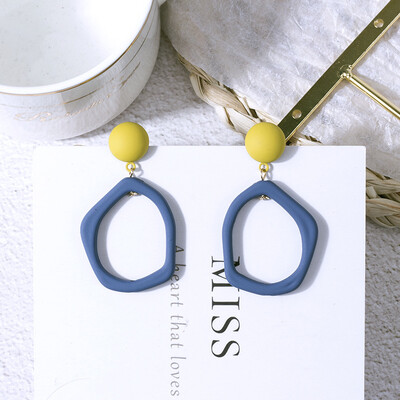

2019 latest design brand creative irregular geometric color earrings generous minimalist pendant earrings gifts for women
