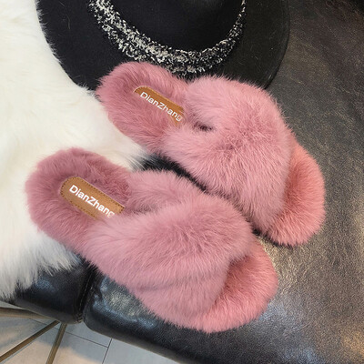 

Mao Mao slippers women wear autumn Korean chic fashion cross half flat Joker sandals