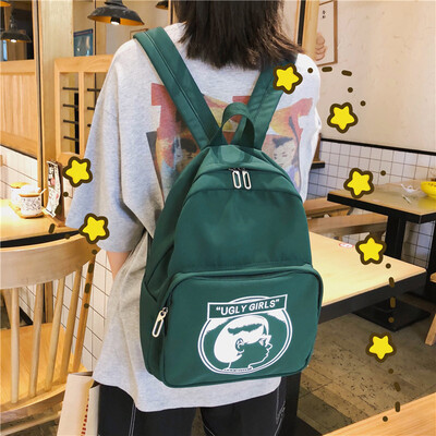 

Schoolbag female Korean Harajuku ulzzang college student backpack high school campus ancient sense wild ins wind backpack