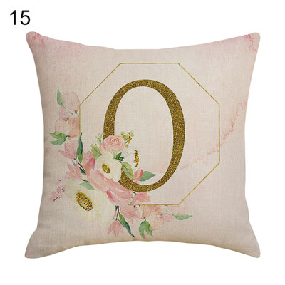 

Flower Letter Alphabet Pillow Case Cushion Cover Sofa Bed Car Cafe Office Decor