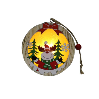 

Christmas Decorations Christmas Tree Wooden Glowing Hanging Decoration Mini Lovely Christmas Gift Wooden Luminous Pendant