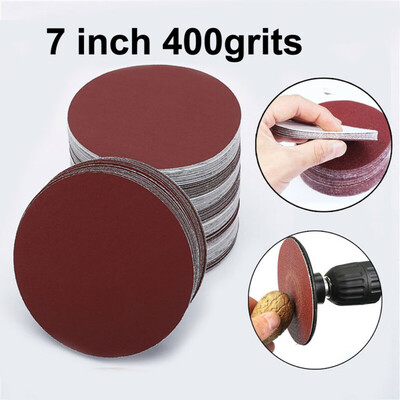 

50 Pcsset 175mm Sanding Papers Hook&Loop Polishing Discs Sandpaper 400 Grits